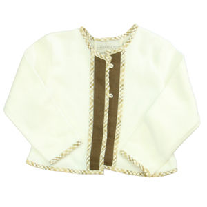 Baby Beau & Belle Boys White | Brown Cardigan size: 2-3T